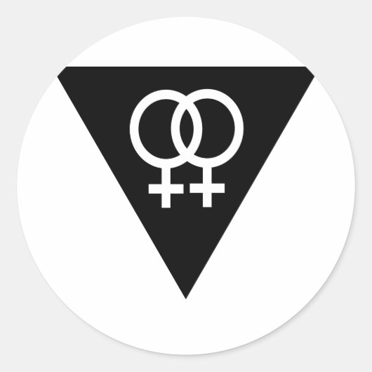 Zwarte driehoek ronde sticker (Voorkant)