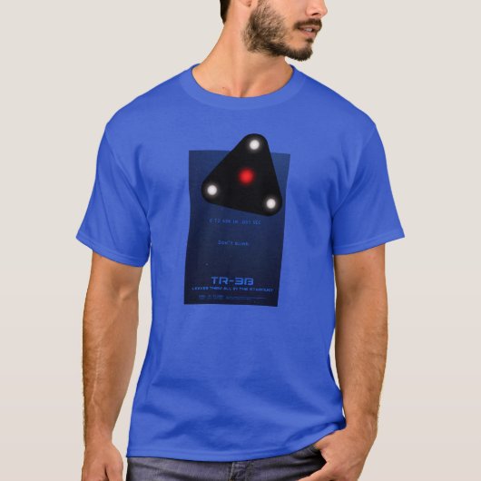Zwarte driehoek TR-3B UFO T-shirt (Voorkant)