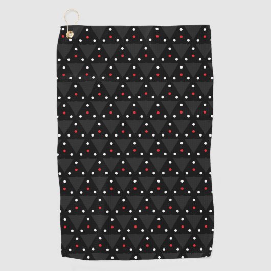 Zwarte Driehoek UFO Patroon Modern Abstract Golfhanddoek (Voorkant)