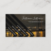 Zwarte driehoek van de brug over de nacht visitekaartje (Achterkant)