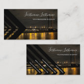 Zwarte driehoek van de brug over de nacht visitekaartje (Voorkant / Achterkant)