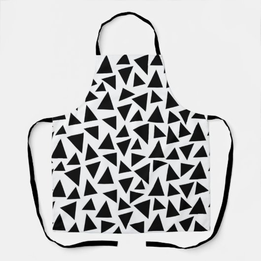 Zwarte Driehoeken Geometrisch  Schort (Voorkant)