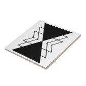 Zwarte driehoeken geometrische vormen tegeltje (Zijkant)