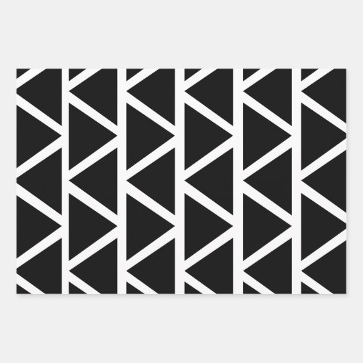 Zwarte driehoeken inpakpapier vel (Voorkant 2)