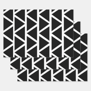 Zwarte driehoeken inpakpapier vel