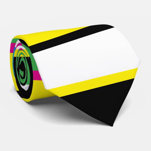 Zwarte driehoeken Levendig geometrisch patroon Stropdas (Opgerold)