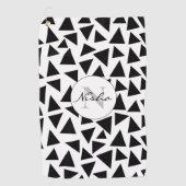 Zwarte driehoeken op maat golfhanddoek (Voorkant)