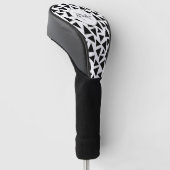 Zwarte driehoeken op maat golfheadcover (Schuin)