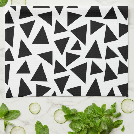 Zwarte driehoeken theedoek (Gevouwen)