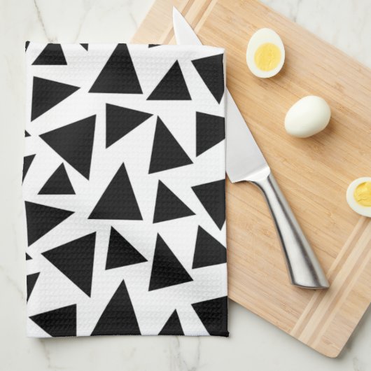 Zwarte driehoeken theedoek (Quarter Fold)