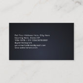 Zwarte Driehoeken Verlicht Levendig Blauw Licht Visitekaartje (Achterkant)