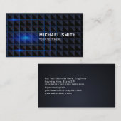 Zwarte Driehoeken Verlicht Levendig Blauw Licht Visitekaartje (Voorkant / Achterkant)