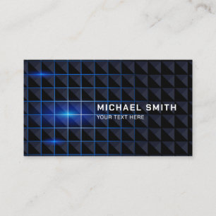 Zwarte Driehoeken Verlicht Levendig Blauw Licht Visitekaartje