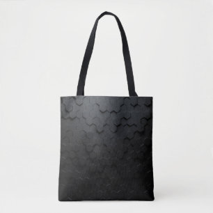 Zwarte driehoekige abstracte achtergrond, Grunge s Tote Bag