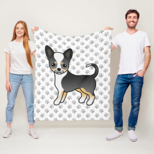 Zwarte driekleurige Chihuahua-hond met gladde vach Fleece Deken