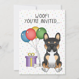 Zwarte driekleurige Franse Bulldog Cute Hond Verja Kaart