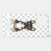 Zwarte driekleurige Franse Bulldog Frenchie Hond & Case-Mate iPhone Case (Achterkant (horizontaal))