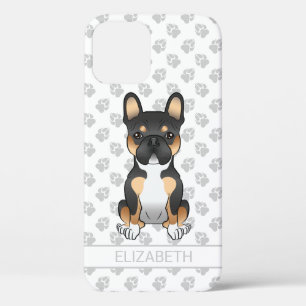 Zwarte driekleurige Franse Bulldog Frenchie Hond & Case-Mate iPhone Case