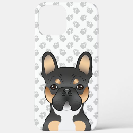 Zwarte driekleurige Franse Bulldog Frenchie Hond & Case-Mate iPhone Case (Achterkant)