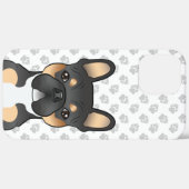 Zwarte driekleurige Franse Bulldog Frenchie Hond & Case-Mate iPhone Case (Achterkant (horizontaal))