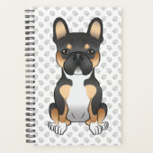 Zwarte driekleurige Franse Bulldog Frenchie Hond & Planner (Voorkant)