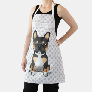 Zwarte driekleurige Franse Bulldog Frenchie Hond & Schort