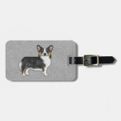 Zwarte driekleurige Pembroke Welsh Corgi Cartoon H Bagagelabel (Voorkant horizontaal)