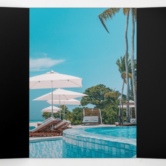 Zwarte drievoudige brochure | Aangepaste zakelijke Drieluik Kaart (Binnenkant midden)