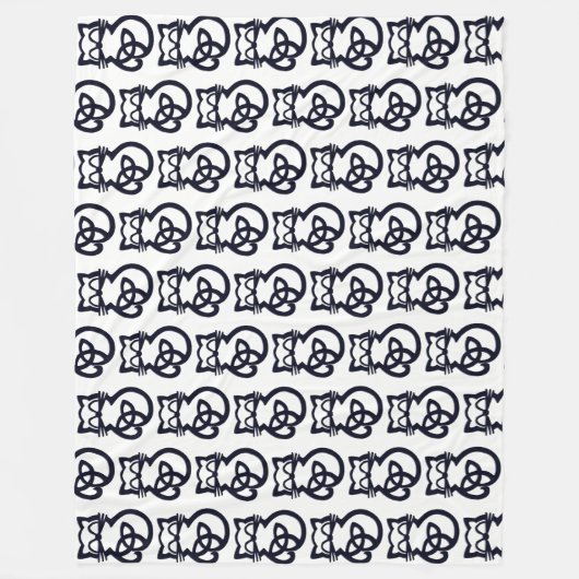 Zwarte Drievuldigheidsknoop Keltische kat Fleece D Deken (Voorkant)