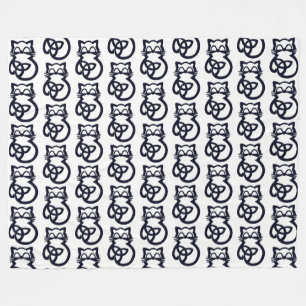 Zwarte Drievuldigheidsknoop Keltische kat Fleece D Deken