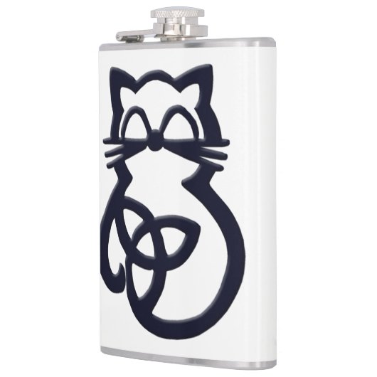 Zwarte Drievuldigheidsknoop Keltische kattenkolf Heupfles (Links)