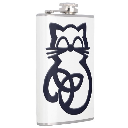 Zwarte Drievuldigheidsknoop Keltische kattenkolf Heupfles (Rechts)