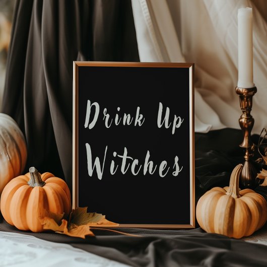 Zwarte Drink Up Heksen Halloween Drink Station Poster