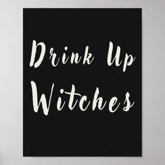 Zwarte Drink Up Heksen Halloween Drink Station Poster (Voorkant)