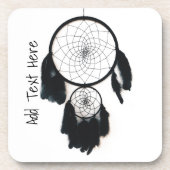 Zwarte Drocatcher op witte achtergrond Bier Onderzetter (Voorkant)