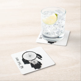 Zwarte Drocatcher op witte achtergrond Kartonnen Onderzetters