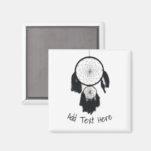 Zwarte Drocatcher op witte achtergrond Magneet (Voorkant / Achterkant)