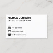 zwarte drone | dronecamera | Drone fotografie Visitekaartje (Achterkant)