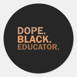 Zwarte drugsdocent Melanine Zwarte maand Afrikaans Ronde Sticker