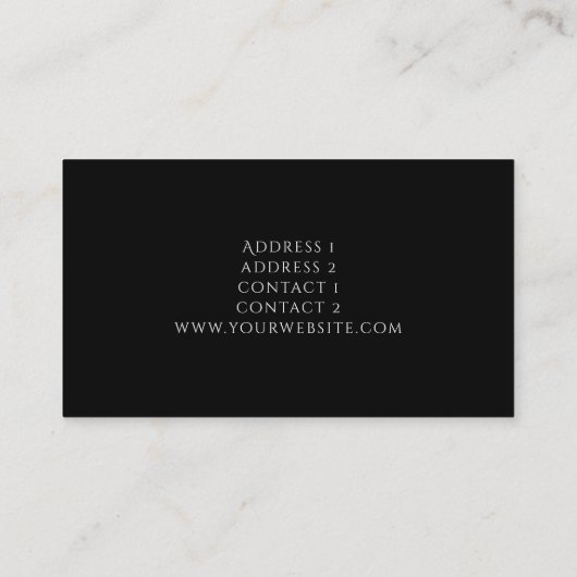 zwarte druipende glitter visitekaartje (Achterkant)