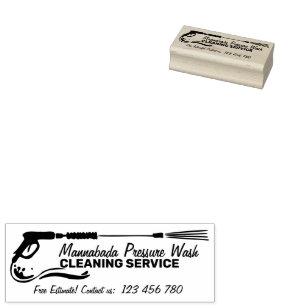 Zwarte Druk Power Washing Huisreiniging Pro Rubberstempel