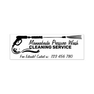 Zwarte Druk Power Washing Huisreiniging Pro Zelfinktende Stempel
