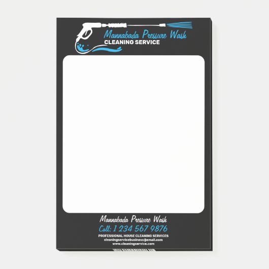 Zwarte Druk Power Washing Pro Schoon Post-it® Notes (Voorkant)