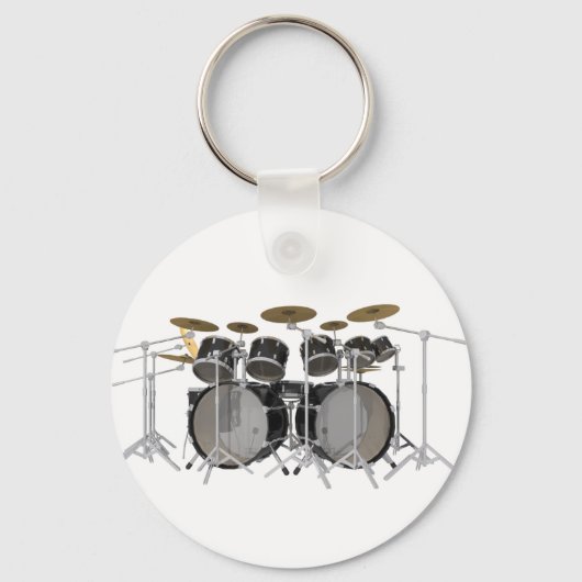 Zwarte drumkit: 10 stuks: sleutelhanger (Voorkant)