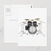 Zwarte drumkit: briefkaart (Voorkant / Achterkant)