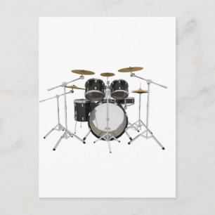 Zwarte drumkit: briefkaart