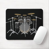 Zwarte drumkit: Mousepad Muismat (Met muis)