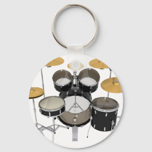 Zwarte drumkit: sleutelhanger