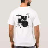 zwarte drums in wit t-shirt (Achterkant)
