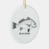 Zwarte drumvis keramisch ornament (Rechts)